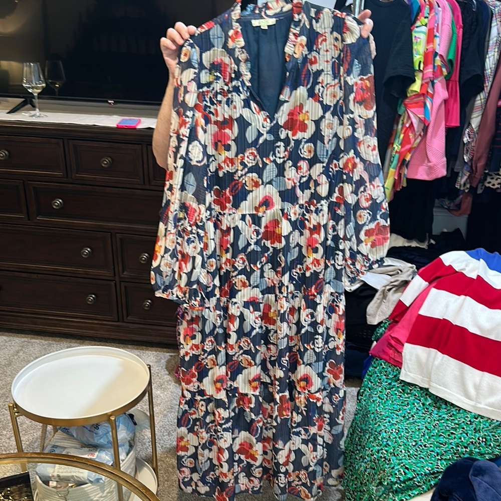 Jade White Cream V-Neck Bishop Sleeve Sundress
